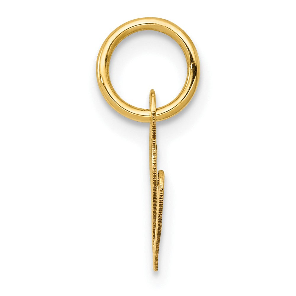 FJC Finejewelers 10 kt Yellow Gold Small Fancy Script Initial V Charm 16 x 17 mm