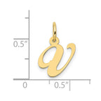 FJC Finejewelers 10 kt Yellow Gold Small Fancy Script Initial V Charm 16 x 17 mm