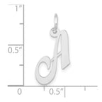 FJC Finejewelers 10 kt White Gold Small Fancy Script Initial A Charm 16 mm x 17 mm