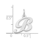FJC Finejewelers 10 kt White Gold Small Fancy Script Initial B Charm 16 mm x 16 mm
