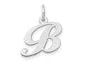 FJC Finejewelers 10 kt White Gold Small Fancy Script Initial B Charm 16 mm x 16 mm