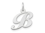 FJC Finejewelers 10 kt White Gold Small Fancy Script Initial B Charm 16 mm x 16 mm