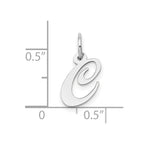 FJC Finejewelers 10 kt White Gold Small Fancy Script Initial C Charm 16 mm x 13 mm