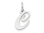 FJC Finejewelers 10 kt White Gold Small Fancy Script Initial C Charm 16 mm x 13 mm