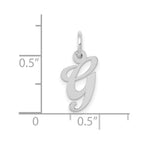 FJC Finejewelers 10 kt White Gold Small Fancy Script Initial G Charm 16 mm x 17 mm