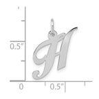 FJC Finejewelers 10 kt White Gold Small Fancy Script Initial H Charm 16 mm x 17 mm