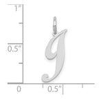 FJC Finejewelers 10 kt White Gold Small Fancy Script Initial J Charm 16 mm x 17 mm