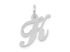 FJC Finejewelers 10 kt White Gold Small Fancy Script Initial K Charm 16 mm x 17 mm