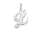 FJC Finejewelers 10 kt White Gold Small Fancy Script Initial L Charm 16 mm x 17 mm