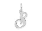 FJC Finejewelers 10 kt White Gold Small Fancy Script Initial S Charm 16 mm x 17 mm