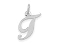 FJC Finejewelers 10 kt White Gold Small Fancy Script Initial T Charm 16 mm x 17 mm