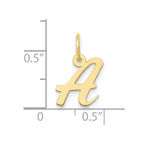 FJC Finejewelers 10 kt Yellow Gold Small Script Initial A Charm 17 x 11 mm
