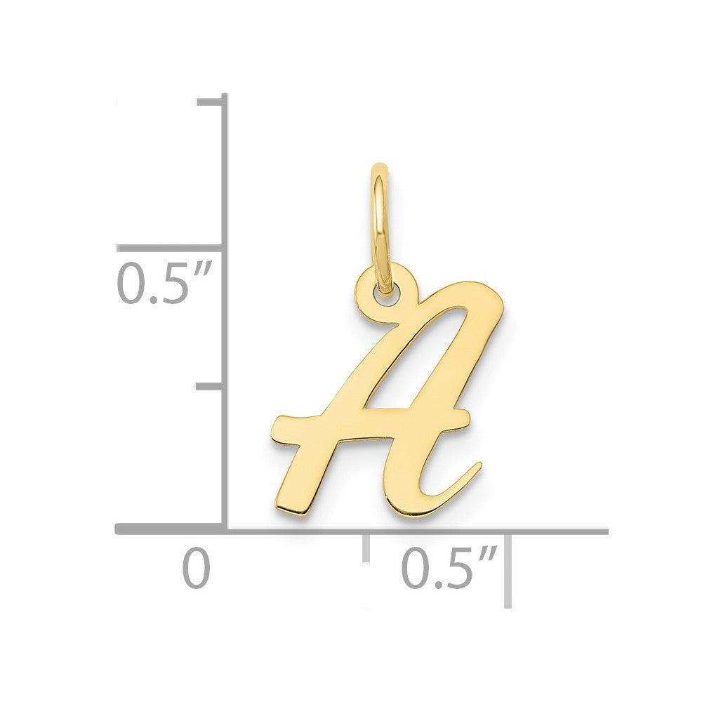 FJC Finejewelers 10 kt Yellow Gold Small Script Initial A Charm 17 x 11 mm