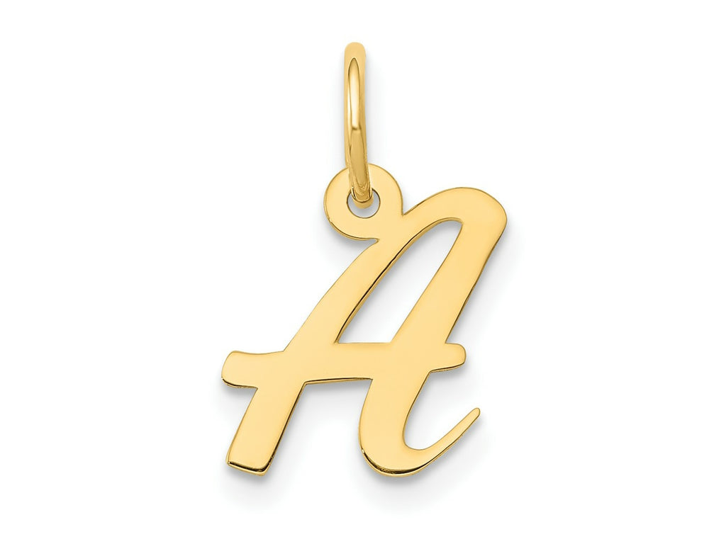 FJC Finejewelers 10 kt Yellow Gold Small Script Initial A Charm 17 x 11 mm