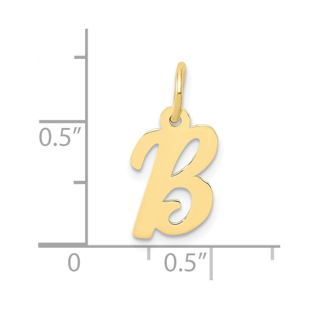 FJC Finejewelers 10 kt Yellow Gold Small Script Initial B Charm 17 x 10 mm