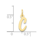FJC Finejewelers 10 kt Yellow Gold Small Script Initial C Charm 17 x 8 mm