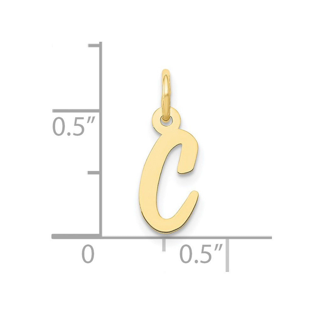 FJC Finejewelers 10 kt Yellow Gold Small Script Initial C Charm 17 x 8 mm