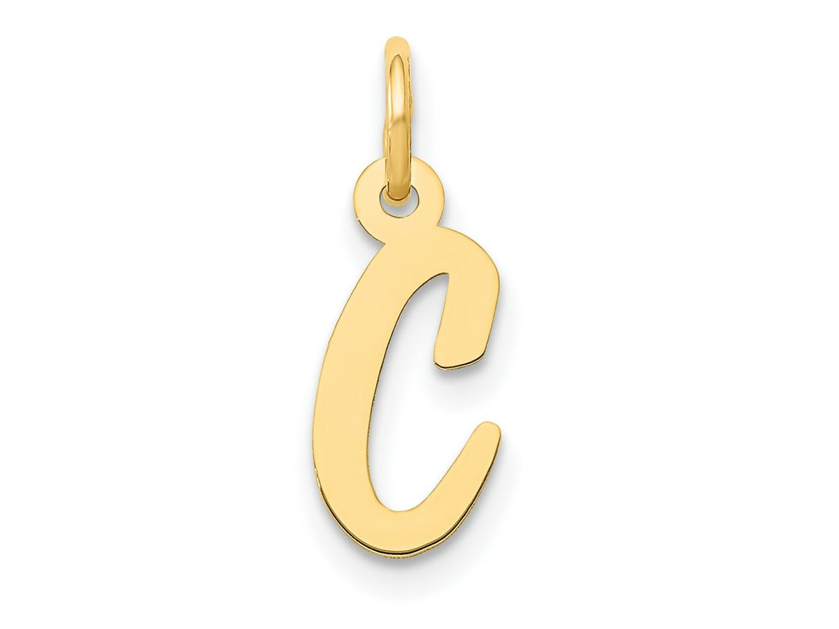 FJC Finejewelers 10 kt Yellow Gold Small Script Initial C Charm 17 x 8 mm