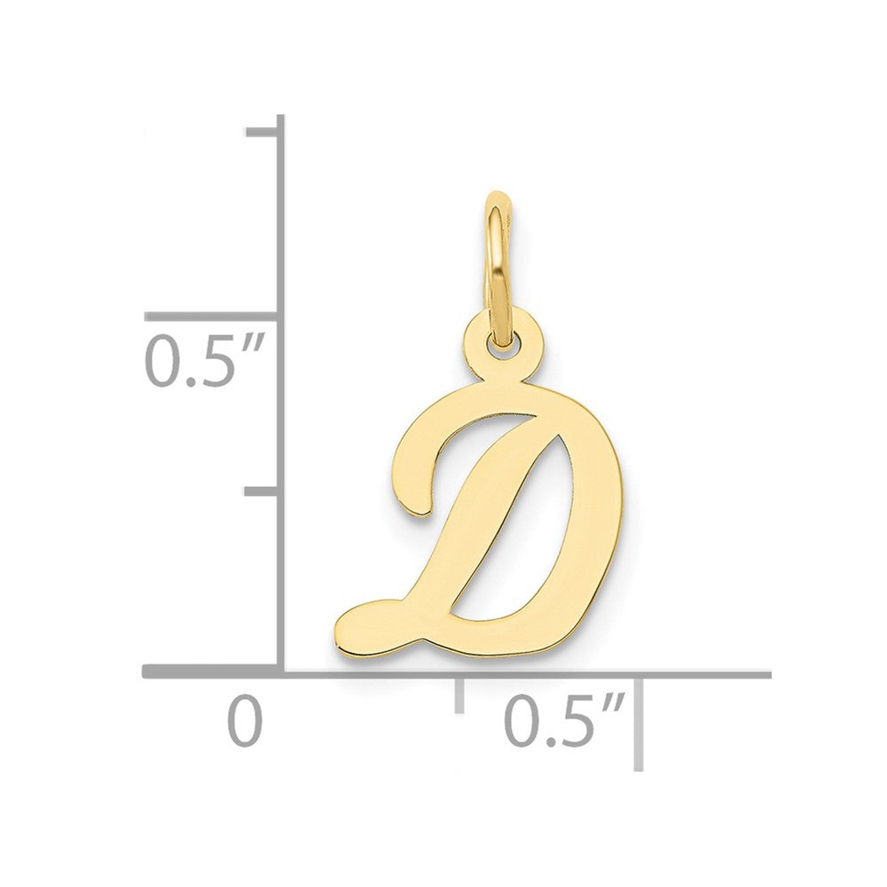FJC Finejewelers 10 kt Yellow Gold Small Script Initial D Charm 17 x 11 mm