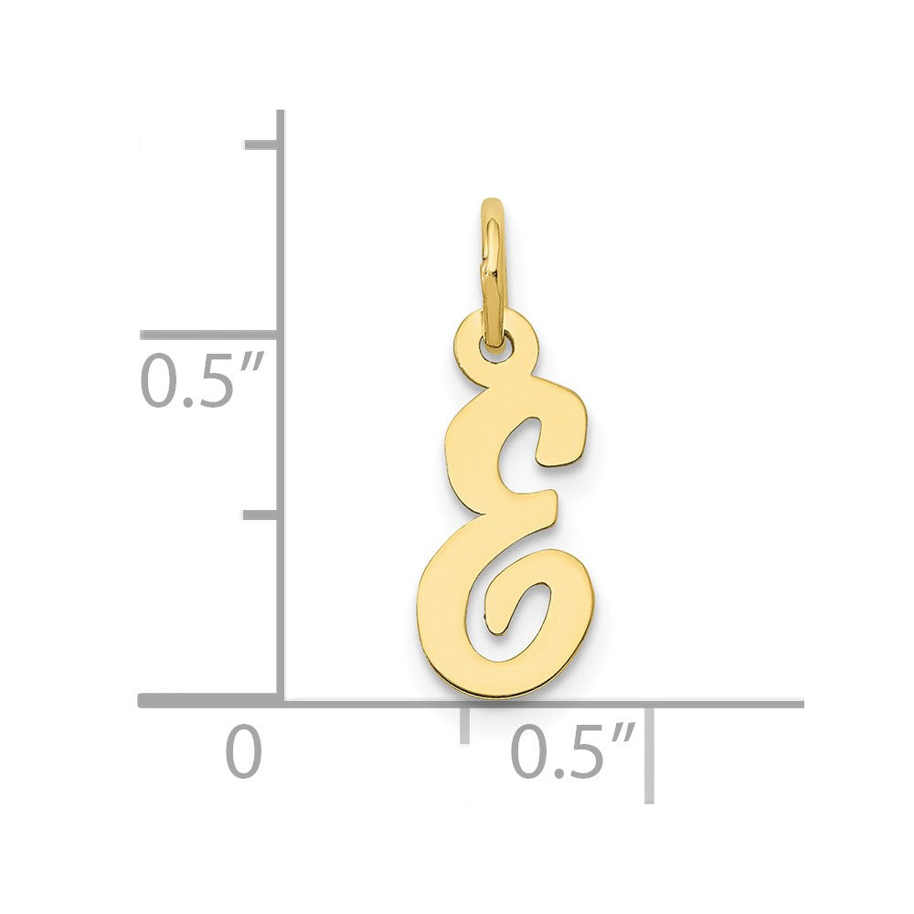 FJC Finejewelers 10 kt Yellow Gold Small Script Initial E Charm 17 x 11 mm