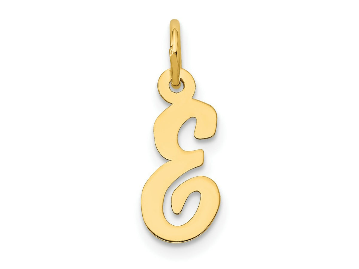 FJC Finejewelers 10 kt Yellow Gold Small Script Initial E Charm 17 x 11 mm