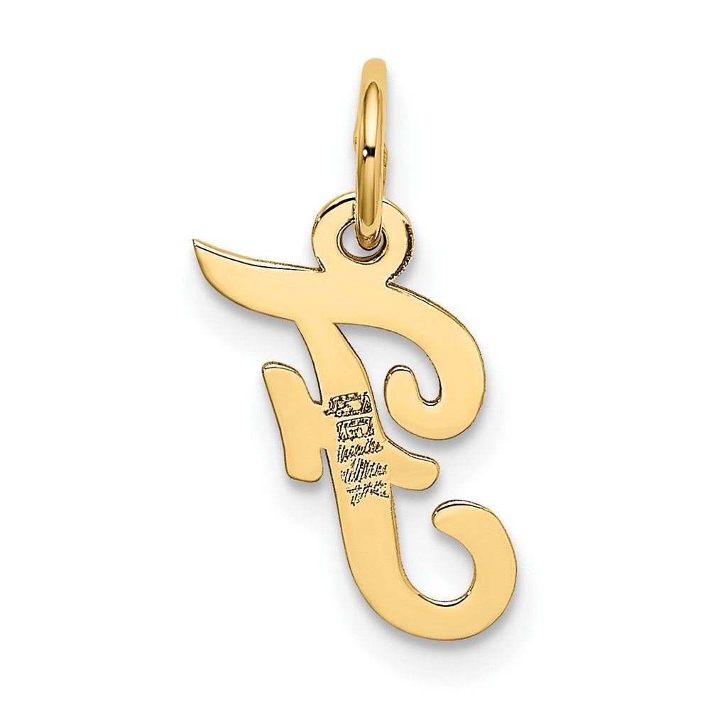 FJC Finejewelers 10 kt Yellow Gold Small Script Initial F Charm 17 x 11 mm