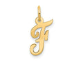 FJC Finejewelers 10 kt Yellow Gold Small Script Initial F Charm 17 x 11 mm