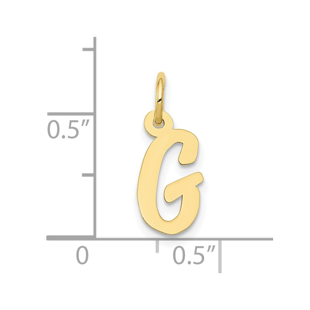 FJC Finejewelers 10 kt Yellow Gold Small Script Initial G Charm 17 x 11 mm