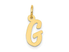 FJC Finejewelers 10 kt Yellow Gold Small Script Initial G Charm 17 x 11 mm