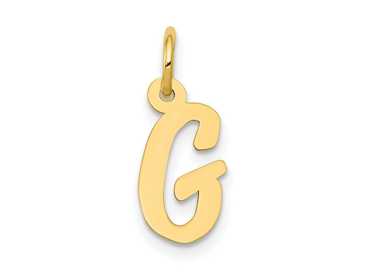 FJC Finejewelers 10 kt Yellow Gold Small Script Initial G Charm 17 x 11 mm