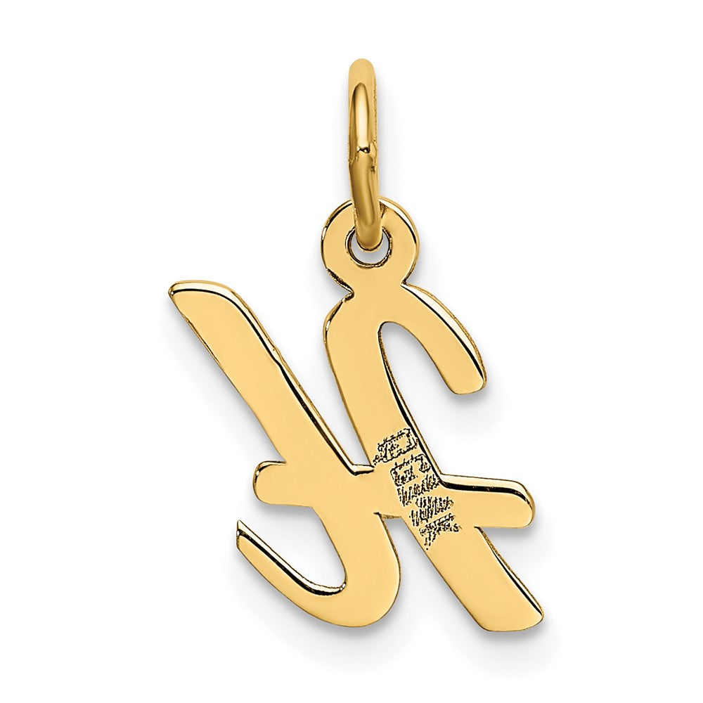 FJC Finejewelers 10 kt Yellow Gold Small Script Initial H Charm 17 x 11 mm