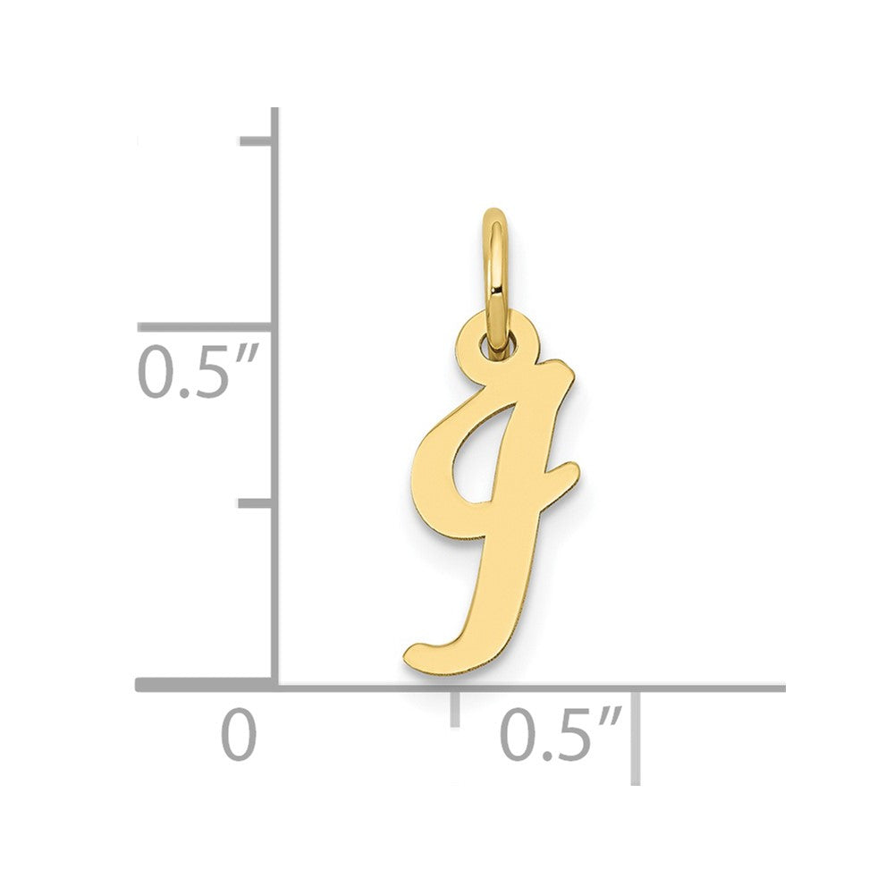 FJC Finejewelers 10 kt Yellow Gold Small Script Initial I Charm 17 x 11 mm