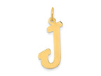 FJC Finejewelers 10 kt Yellow Gold Small Script Initial J Charm 17 x 11 mm