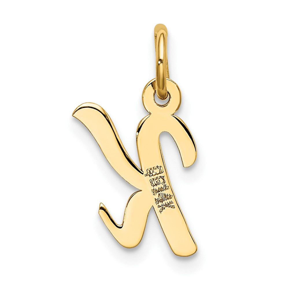FJC Finejewelers 10 kt Yellow Gold Small Script Initial K Charm 17 x 11 mm