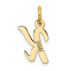 FJC Finejewelers 10 kt Yellow Gold Small Script Initial K Charm 17 x 11 mm