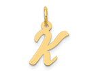 FJC Finejewelers 10 kt Yellow Gold Small Script Initial K Charm 17 x 11 mm
