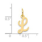 FJC Finejewelers 10 kt Yellow Gold Small Script Initial L Charm 17 x 11 mm