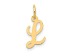 FJC Finejewelers 10 kt Yellow Gold Small Script Initial L Charm 17 x 11 mm