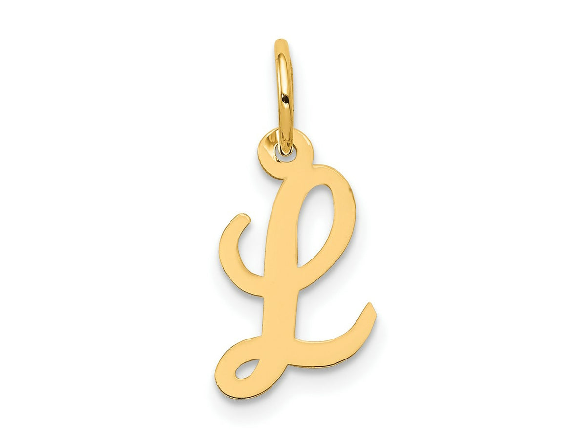 FJC Finejewelers 10 kt Yellow Gold Small Script Initial L Charm 17 x 11 mm