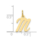 FJC Finejewelers 10 kt Yellow Gold Small Script Initial M Charm 17 x 11 mm