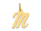 FJC Finejewelers 10 kt Yellow Gold Small Script Initial M Charm 17 x 11 mm