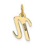 FJC Finejewelers 10 kt Yellow Gold Small Script Initial N Charm 17 x 11 mm