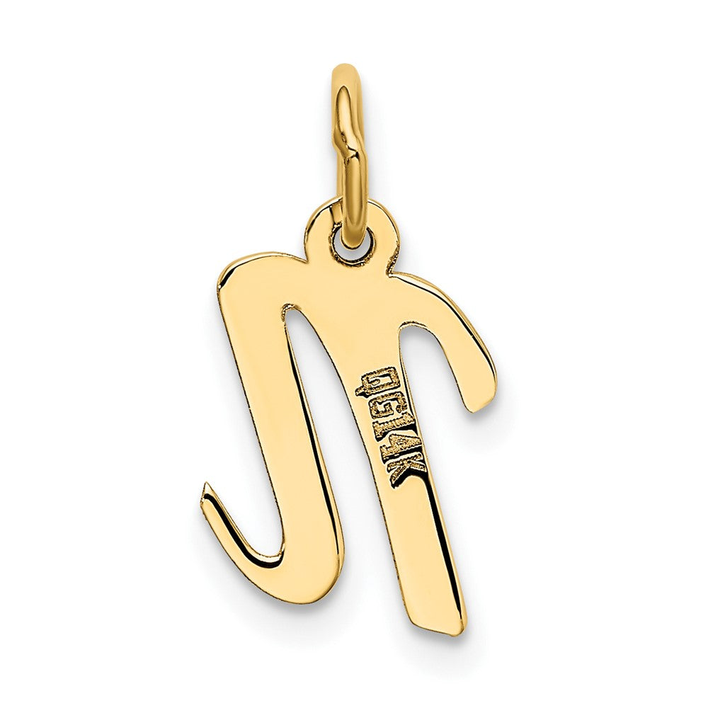 FJC Finejewelers 10 kt Yellow Gold Small Script Initial N Charm 17 x 11 mm