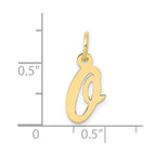 FJC Finejewelers 10 kt Yellow Gold Small Script Initial O Charm 17 x 11 mm