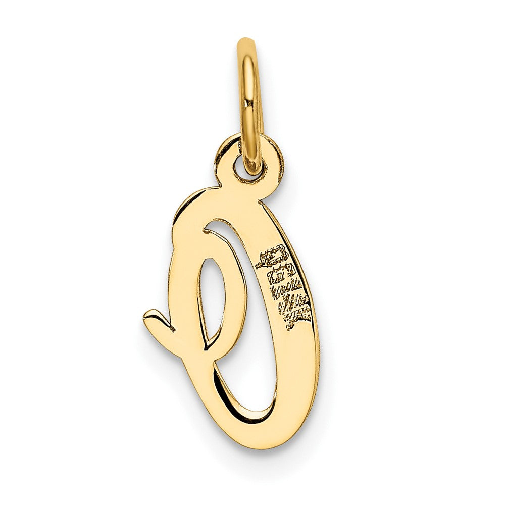 FJC Finejewelers 10 kt Yellow Gold Small Script Initial O Charm 17 x 11 mm