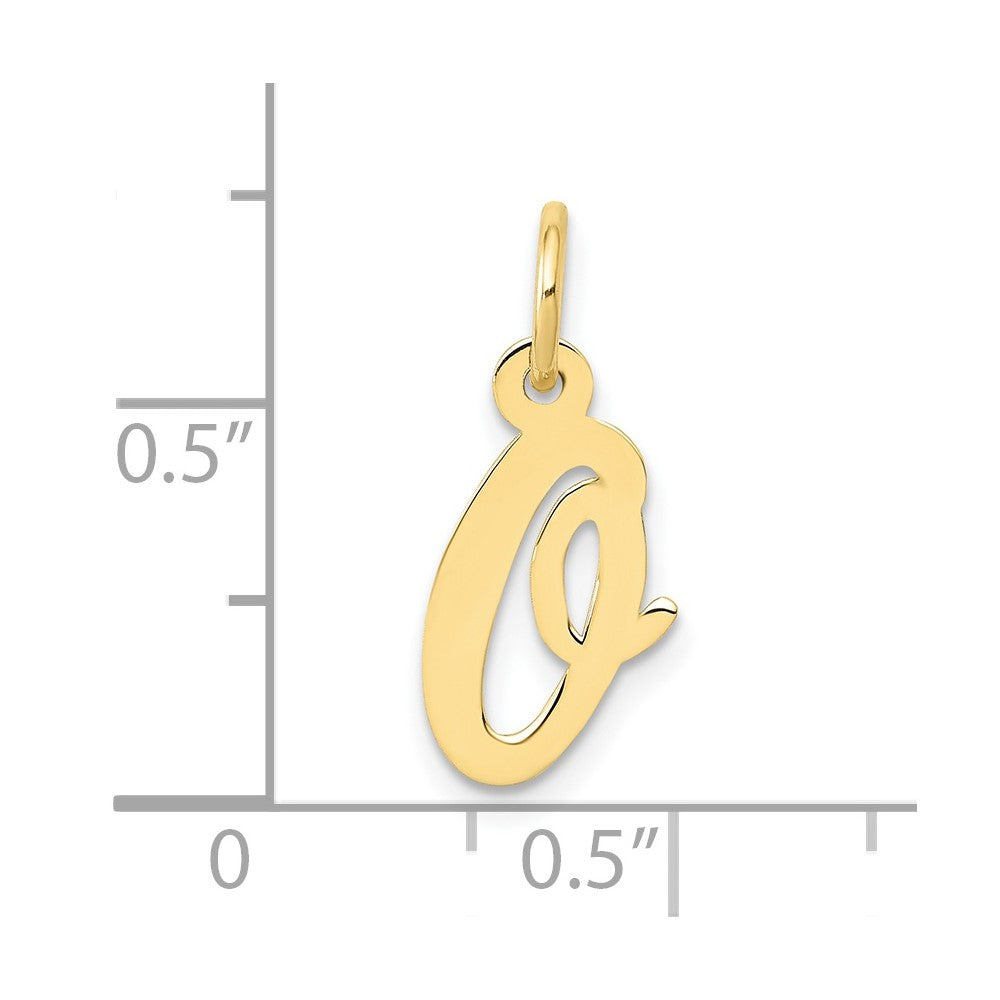 FJC Finejewelers 10 kt Yellow Gold Small Script Initial O Charm 17 x 11 mm