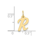 FJC Finejewelers 10 kt Yellow Gold Small Script Initial R Charm 17 x 11 mm