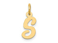 FJC Finejewelers 10 kt Yellow Gold Small Script Initial S Charm 17 x 11 mm