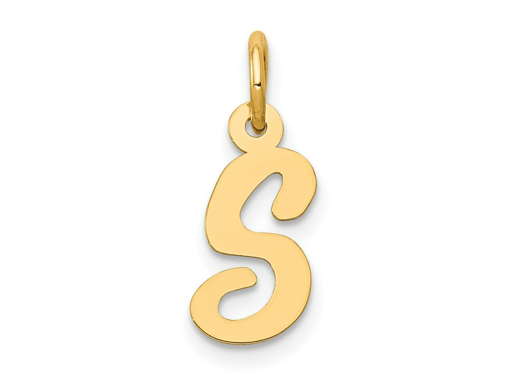 FJC Finejewelers 10 kt Yellow Gold Small Script Initial S Charm 17 x 11 mm