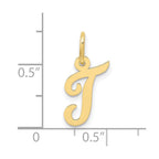 FJC Finejewelers 10 kt Yellow Gold Small Script Initial T Charm 17 x 11 mm